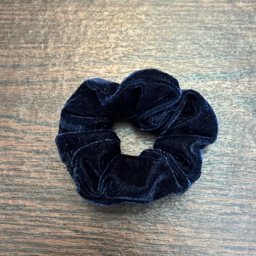 Navy Blue Velvet Hair Scrunchie